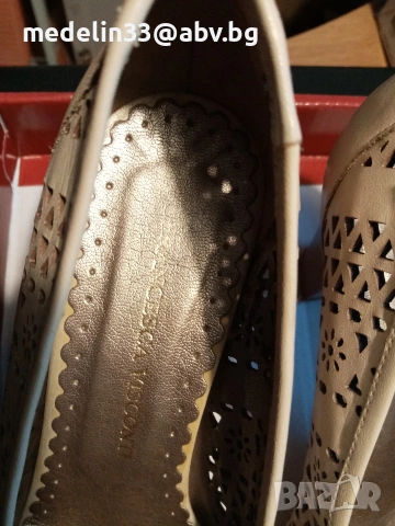 Francesca Visconti Дамски летни луксозни кожени обувки на ток, лак 39, снимка 3 - Дамски ежедневни обувки - 53432264