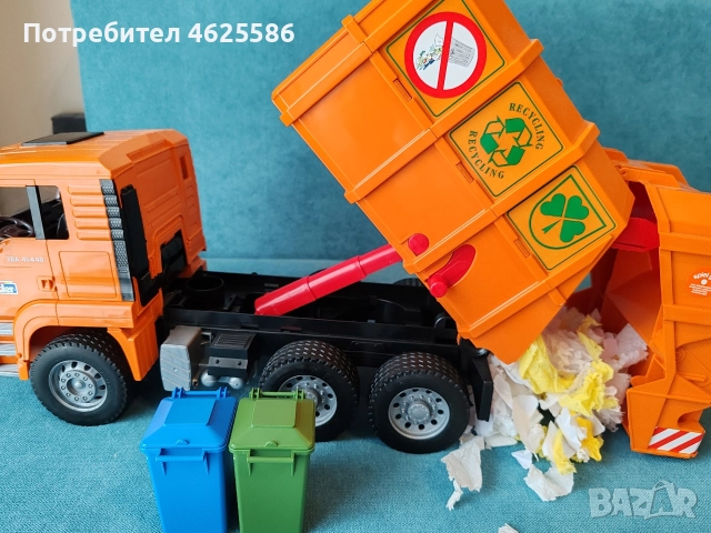 BRUDER камион за боклук, снимка 2 - Коли, камиони, мотори, писти - 52686953