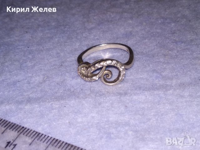 СКЪПОЦЕНЕН АЖУРНА ИЗРАБОТКА СРЕБЪРЕН АР ДЕКО СТИЛ ПРЪСТЕН СРЕБРО 925 с ИСКРЯЩИ ЦИРКОНИ 26447, снимка 3 - Пръстени - 41342421
