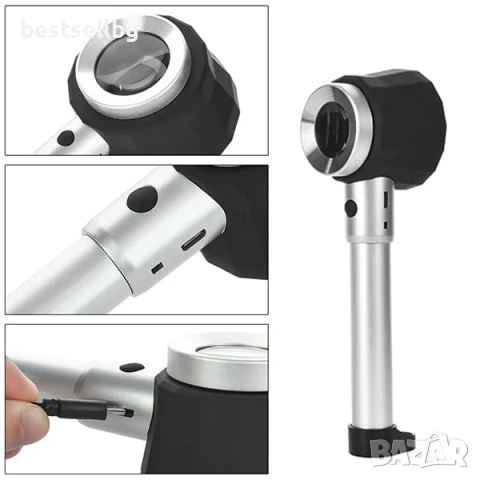 Мощна ръчна увеличителна лупа микроскоп 20X увеличение LED осветление със скала печетарска бижута, снимка 4 - Други инструменти - 50874847