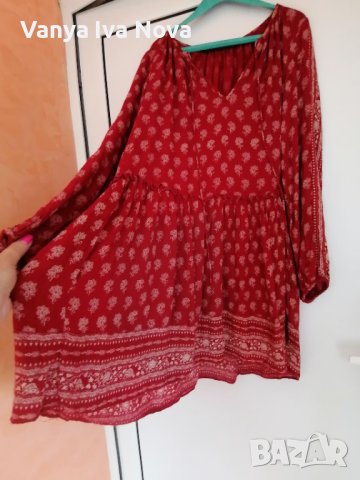 Zara trafaluc червена рокля с фигурки , снимка 4 - Рокли - 42141524