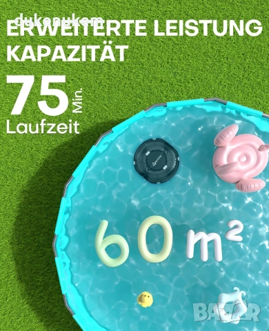 Безжичен робот за почистване на басейн, акумулаторен, двоен филтър, снимка 6 - Басейни и аксесоари - 53372615