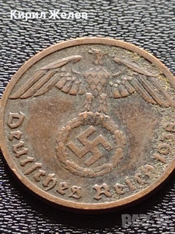 Две монети 1 райхспфенинг 1938г. Трети райх с СХВАСТИКА редки за КОЛЕКЦИЯ 37767, снимка 11 - Нумизматика и бонистика - 40637991