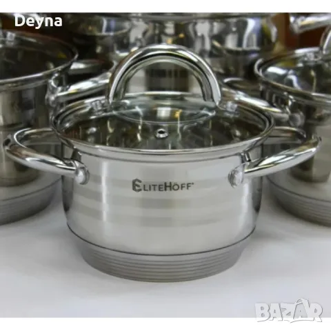 Комплект от 12 части тенджери с тройно дъно, високо немско качество, снимка 2 - Съдове за готвене - 47745660