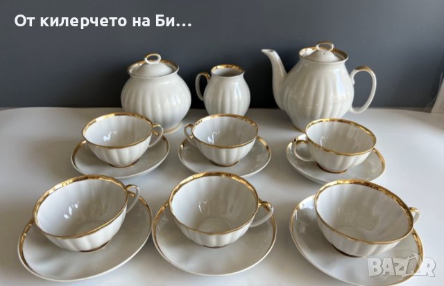 Руски сервиз за чай-Бял лебед , снимка 1