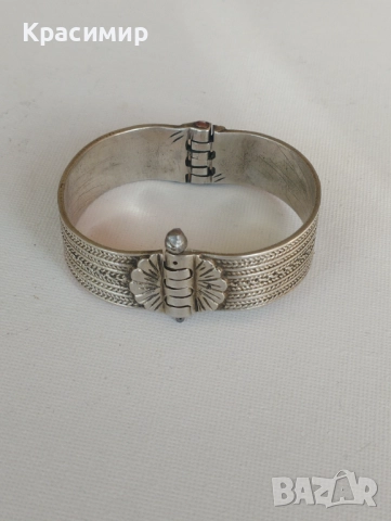 Стара сребърна гривна, снимка 4 - Антикварни и старинни предмети - 52957721