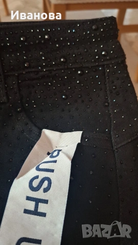 Нови страхотни черни дънки с апликации , снимка 6 - Дънки - 53814371