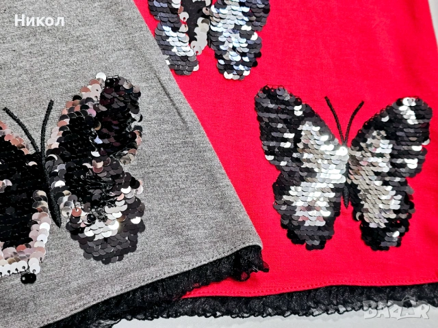 Рокля- сукман от Cikoby в 2 цвята, с пеперуди 🦋🦋🦋🦋, снимка 3 - Бебешки рокли - 53051611