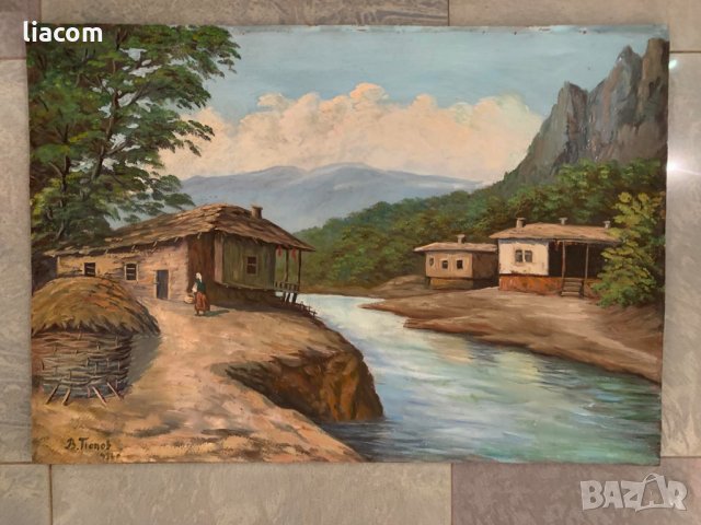 ВАСИЛ ПОПОВ масло пейзаж, снимка 6 - Картини - 33780647