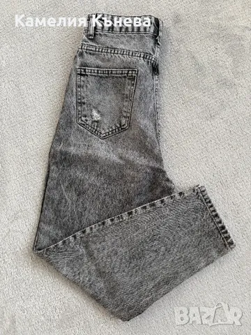 Дамски Сиви дънки, М рр, висока талия, снимка 3 - Дънки - 48548592