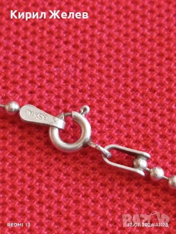 Сребърно колие тип Топче красиво майсторска ръчна изработка 52772, снимка 3 - Колиета, медальони, синджири - 53070541