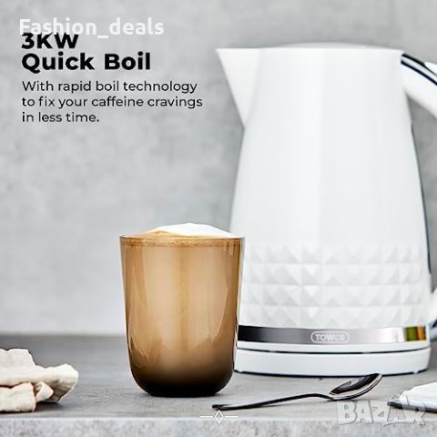 Нов Tower чайник 1,5л Въртяща се на 360° основа Дом Кухня Подарък Кана вода, снимка 2 - Други - 42394859