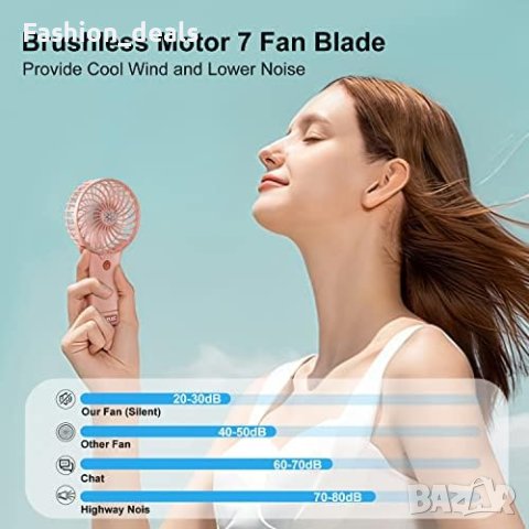 Нов преносим ръчен USB вентилатор с 4 скорости и огледало 2000 mAh батерия за охлаждане лято, снимка 2 - Други стоки за дома - 41650579