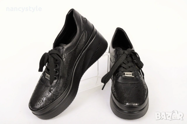 NEW! Черни дамски обувки на платформа, снимка 2 - Дамски ежедневни обувки - 53873406