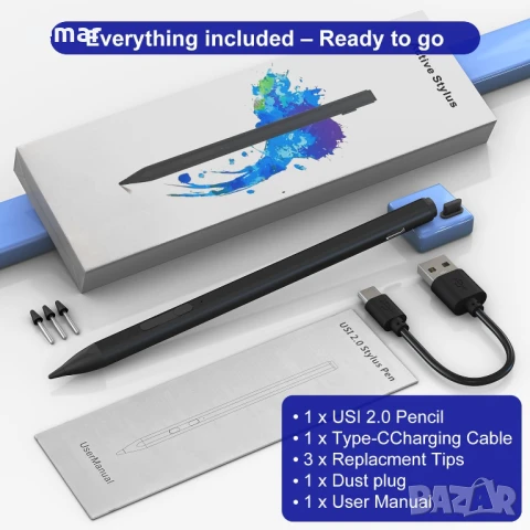 Стилус USI 2.0 за Amazon Fire Max 11, Chromebook-Lenovo/Google/Acer/Amazon/HP, снимка 8 - Друга електроника - 50686614