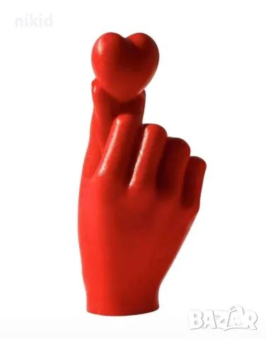 3d Ръка държаща сърце с пръсти силиконов молд форма фондан шоколад гипс декор свещ, снимка 4 - Форми - 49787869