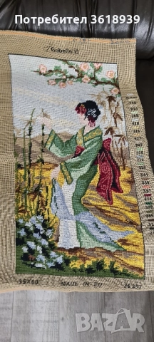 гоблен азиатка размери 49/25.5, снимка 2 - Гоблени - 52107841