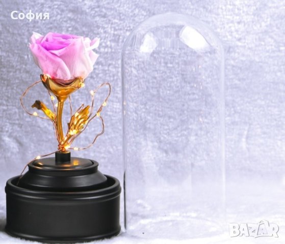 Вълшебна неувяхваща роза в стъкленица с LED светлина, снимка 2 - Подаръци за жени - 44494942