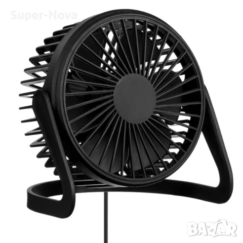 Настолен USB вентилатор – Черен, 14 см, Компактен и тих, снимка 1