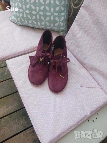 Велурени Дамски Боти Оригинални Кларкове Бордо Clarks