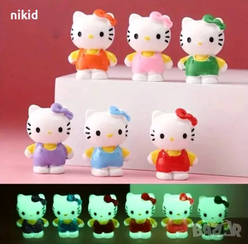 5 бр Hello Kitty Коте Кити малки Пластмасови PVC сет фигурки играчки за торта украса играчка фигурка, снимка 4 - Фигурки - 47933302
