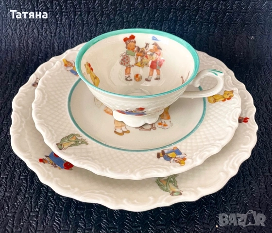 Винтидж немски комплект детски прибори за хранене Schumann