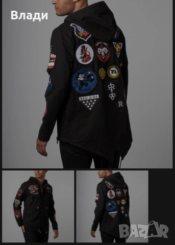 Мъжко яке REASON BRAND Affiliated Fishtail Parka в черно размер XL, снимка 2 - Якета - 53497148