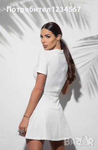 Уникална НОВА бяла рокля Nikole Collection, Sрр, еластична, снимка 4 - Рокли - 53840505