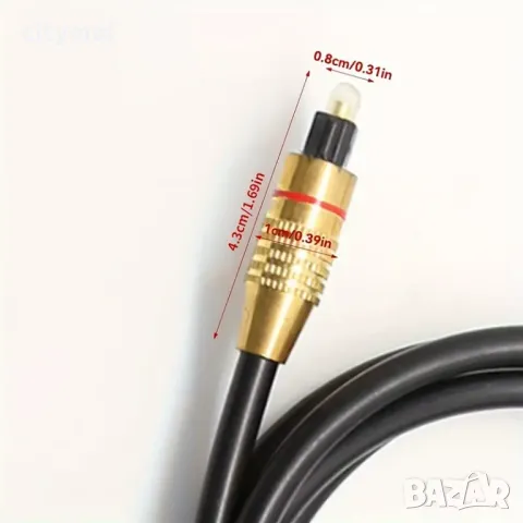 Оптичен кабел DeTech 18359, от Toslink(м) към Toslink(м), 100 sm, черен, снимка 3 - Други - 49301451