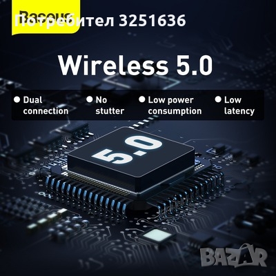 BASEUS безжични / bluetooth слушалки TWS Encok True WM01 бяло/лилаво, снимка 14 - Безжични слушалки - 35944863