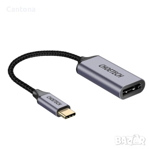 Адаптер Choetech, USB-C мъжки - Displayport женски, H11, 4K 60Hz, снимка 1 - Други - 41607669