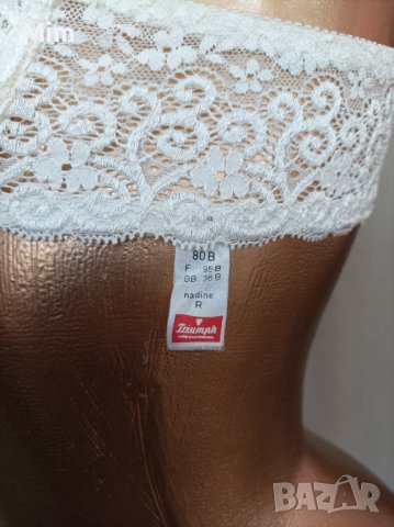  Triumph 80B  Бял дантелен сутиен , снимка 6 - Бельо - 41015502