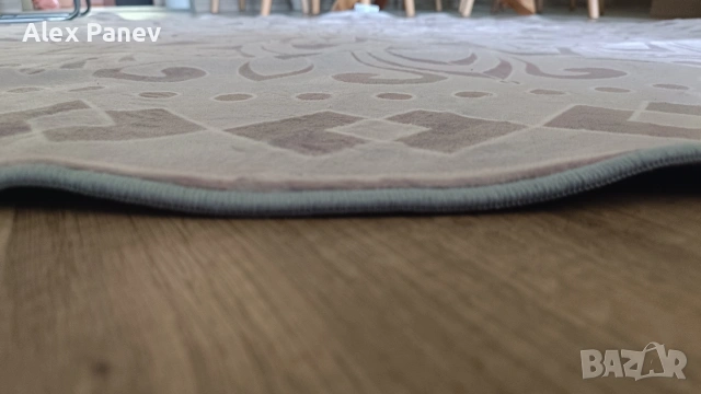 Кръгъл бежов килим - 160см, снимка 3 - Други - 53584794