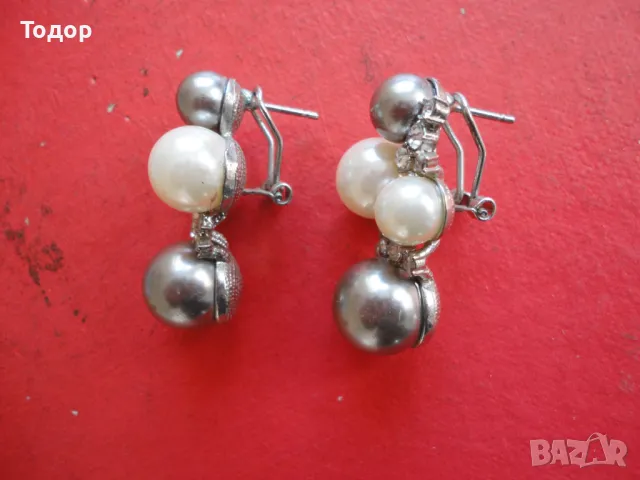 Страхотни обеци обици с перли и камъни , снимка 4 - Обеци - 49645636