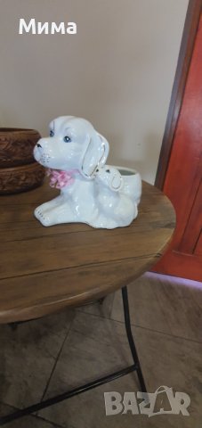 Порцеланова кашпа с кученца, снимка 5 - Други стоки за дома - 42704509