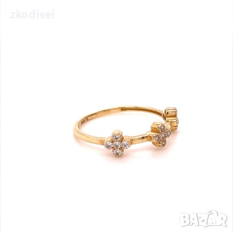 Златен дамски пръстен 1,41гр. размер:56 14кр. проба:585 модел:20035-2, снимка 2 - Пръстени - 42528451