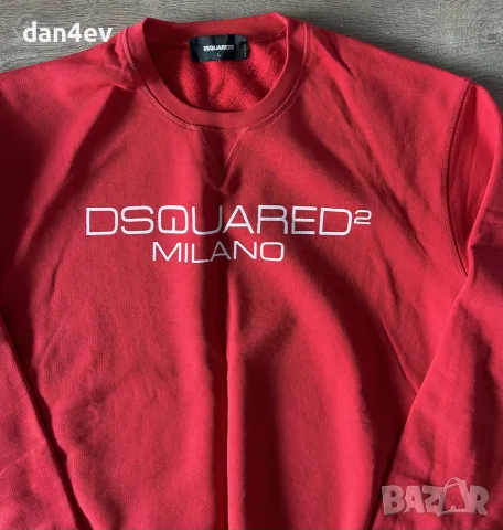Чисто нови оригинални суитшърти DSQUARED2 Milano Crewneck – Черен и Червен, снимка 7 - Суичъри - 55601408