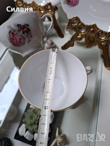Красив комплект от чаши с чинийки , снимка 10 - Чаши - 53426484