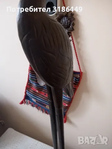 дървена статуетка фламинго, снимка 3 - Статуетки - 48664270