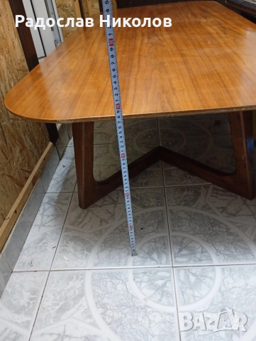 Голяма ретро холна маса (150 см) от масивно дърво – Орех / Signal, снимка 5 - Маси - 53841448