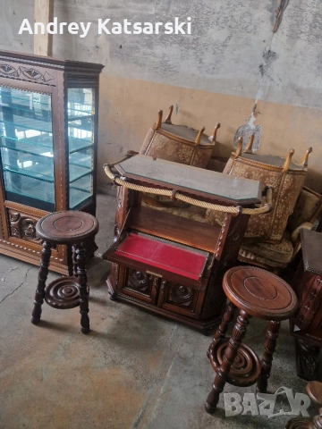 Много Красив и Стилен Комплект от Старинни Махагонови Мебели - Стил БАСК , снимка 3 - Други - 51878686