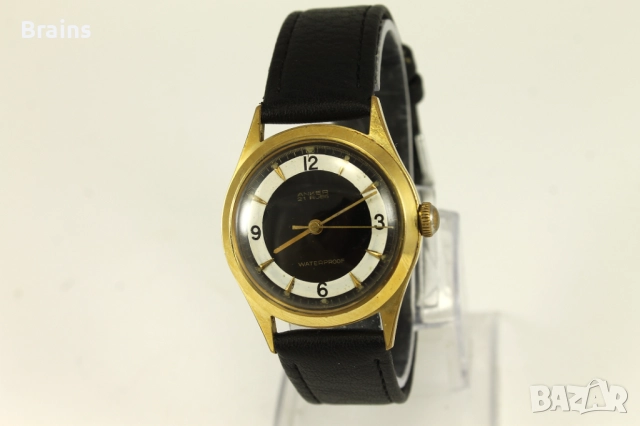 1940's ANKER Стар Немски Военен Позлатен Часовник