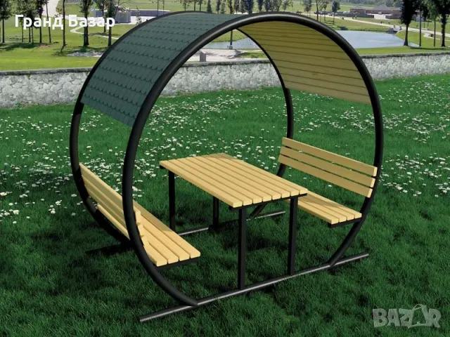Беседка от метал и дърво,масивна, снимка 2 - Градински мебели, декорация  - 49309787