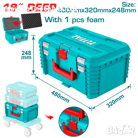 ДЪЛБОК Модулен куфар TOTAL Industrial – 48 см (Deep / 248 мм височина)