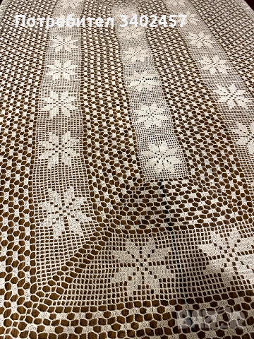 Плетена покривка на една кука, 190 х 120 см, снимка 4 - Покривки за маси - 53223256