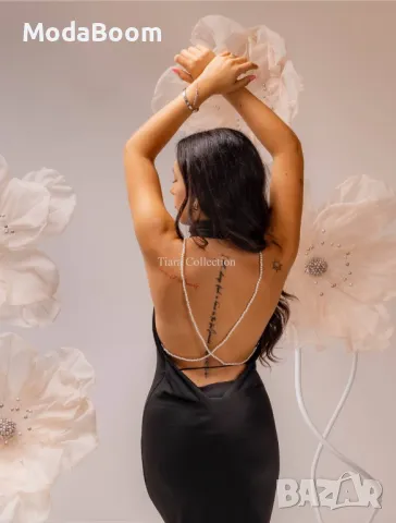 Черна стилна дълга дамска рокля , снимка 5 - Рокли - 48075998