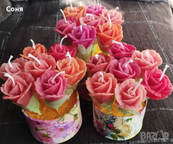 Букетчета от седем рози восъчни, ароматни, снимка 9 - Подаръци за жени - 53657724