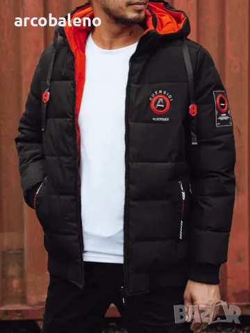 Мъжко черно ватирано яке, 4цвята , снимка 10 - Якета - 47724336