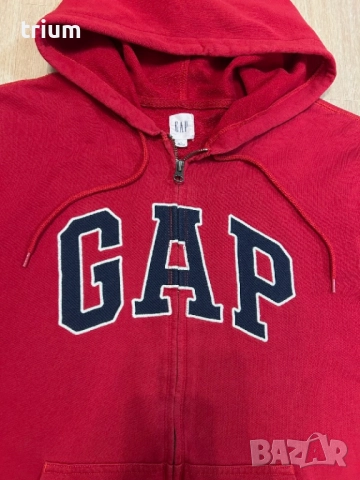 Червен мъжки суитшърт GAP, размер L, снимка 2 - Суичъри - 52125728