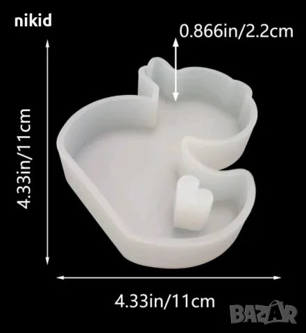 Голямо пате плосък дълбок силиконов молд форма фондан шоколад гипс смола, снимка 5 - Форми - 48020277
